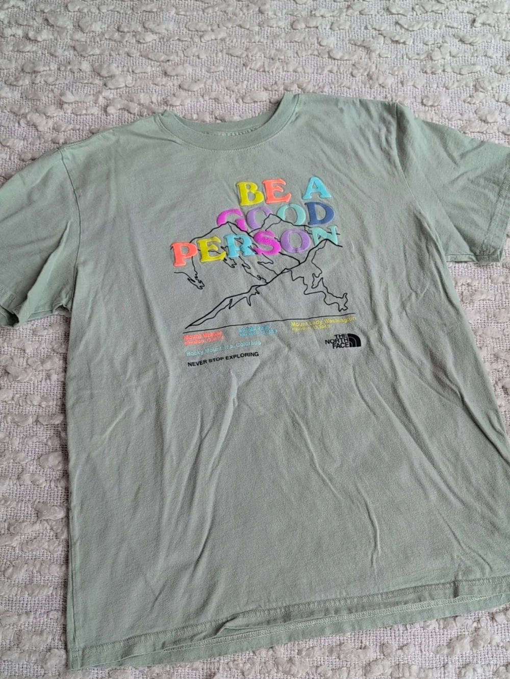 The North Face Kids' Gray Long Sleeve Short Sleeve UPF Tee Be A Good Person